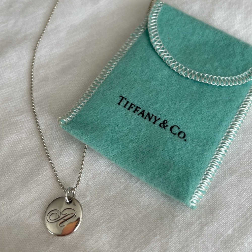 Tiffany & Co. Letter A Disc Necklace